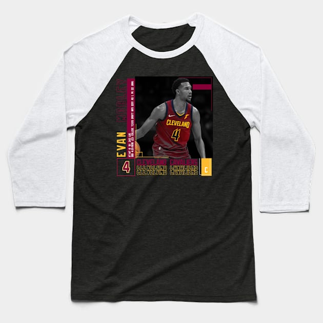 Evan Mobley Paper Poster Baseball T-Shirt by art.Hamdan